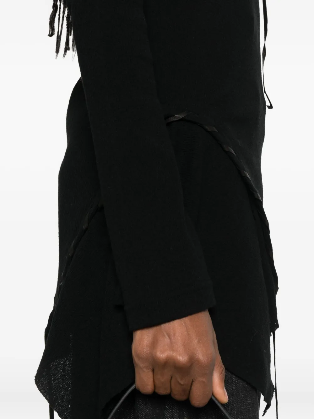Yohji Yamamoto Asymmetric Knitted Top In Black