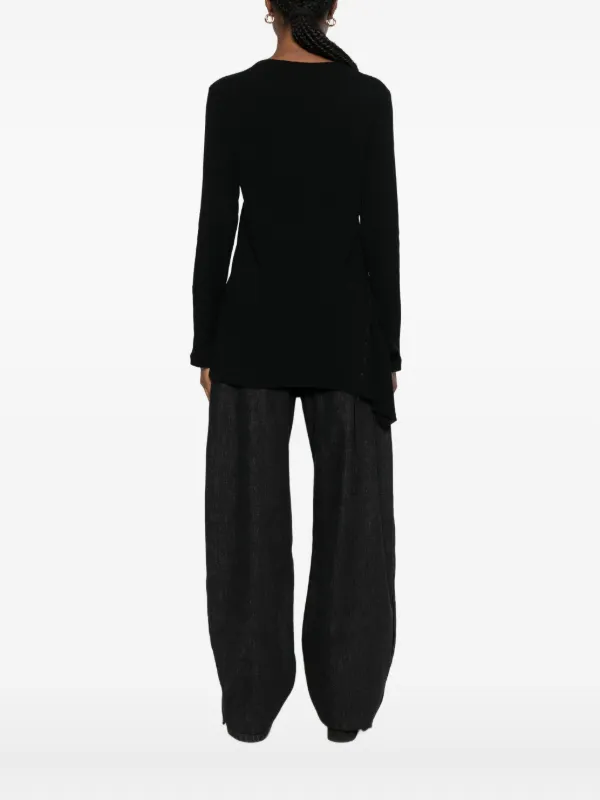 Yohji Yamamoto Asymmetric Knitted Top | Black | FARFETCH