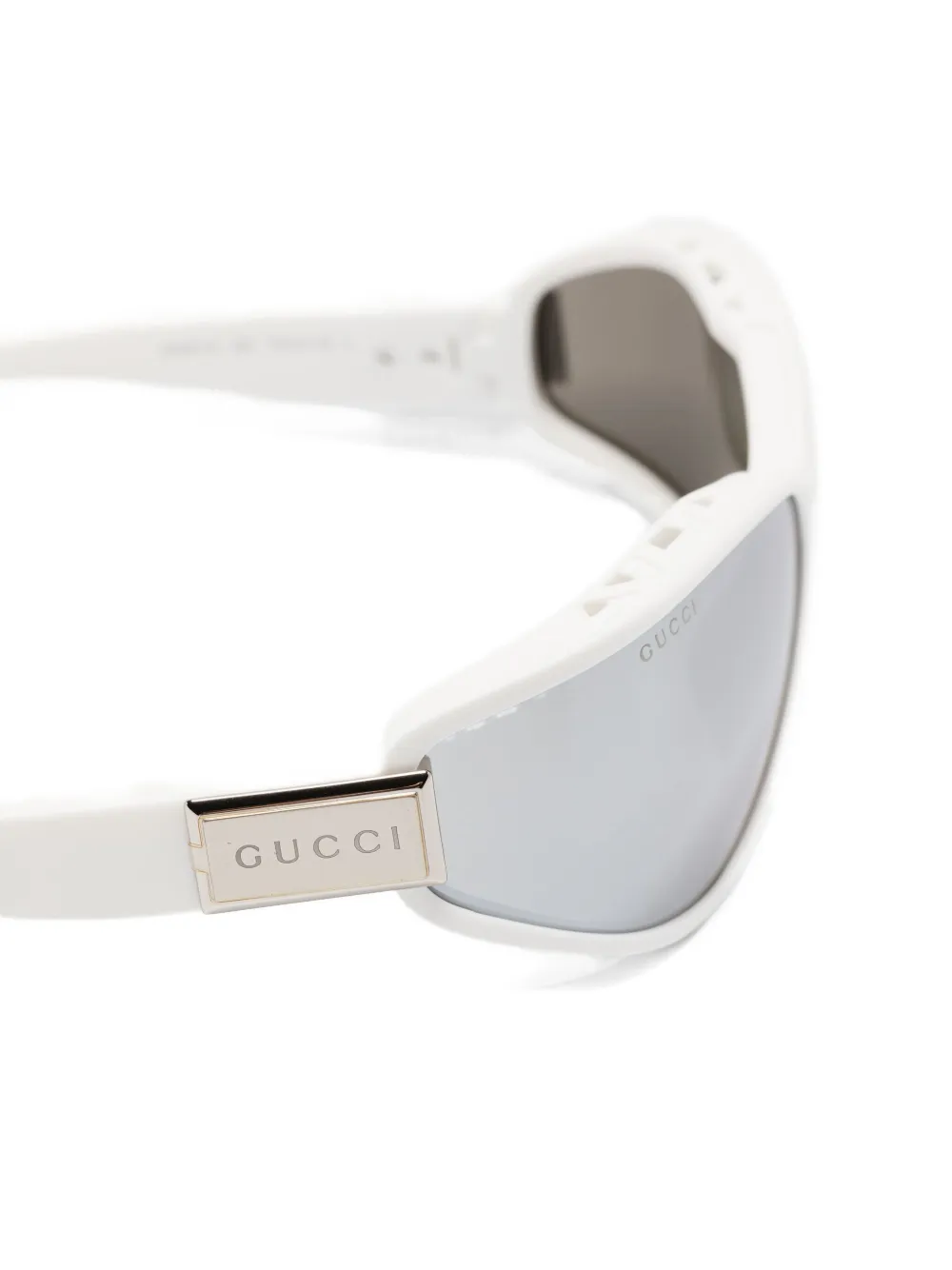 Gucci Eyewear Zonnebril met schild montuur Wit