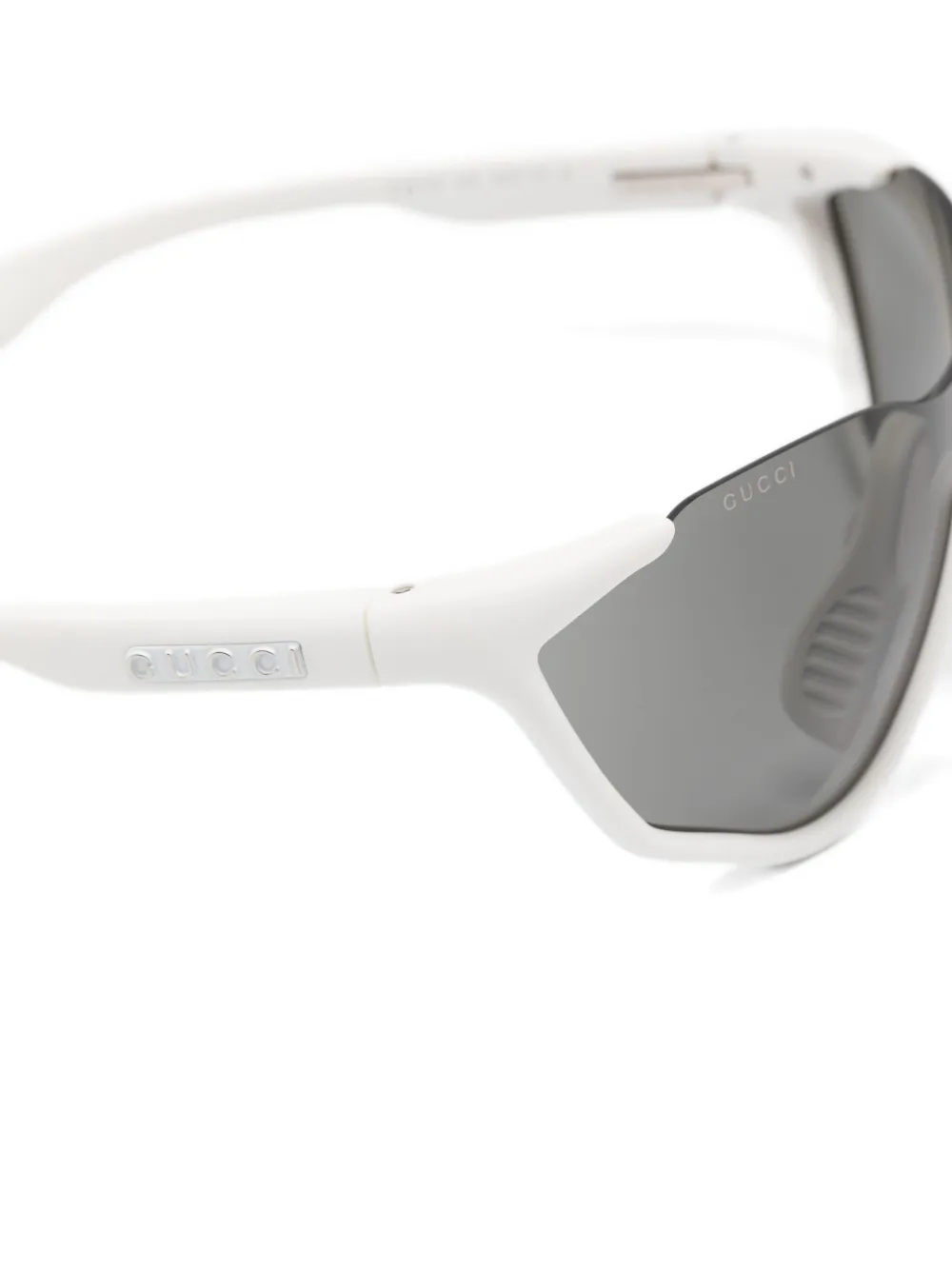 Gucci Eyewear Zonnebril met schild montuur Wit