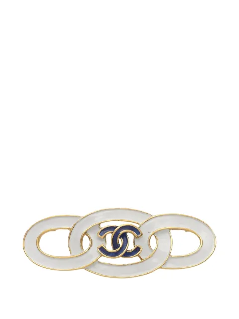 CHANEL Pre-Owned 1986-1988 Coco Mark chain-motif brooch