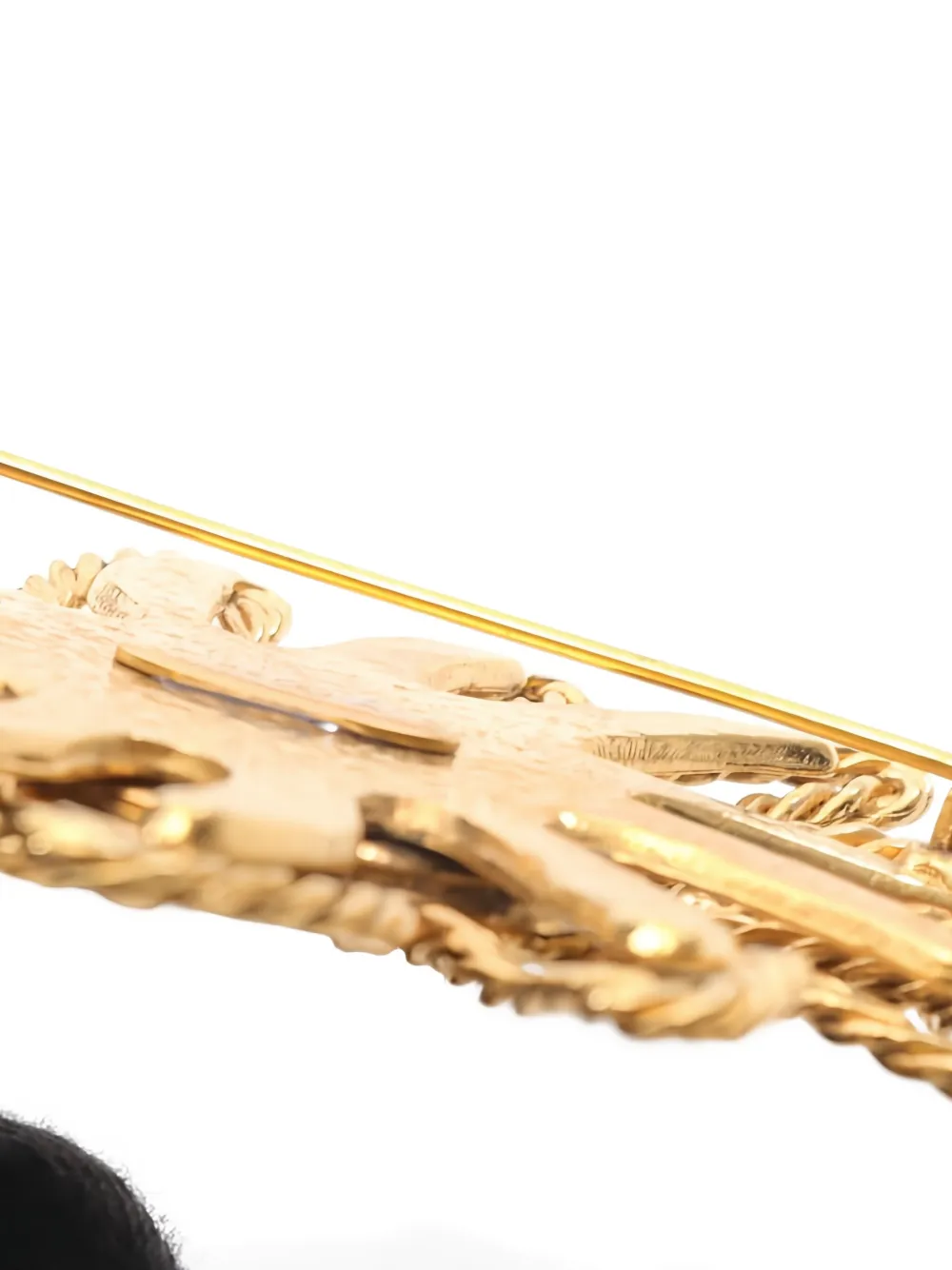 Pre-owned Chanel 1986-1988 Coco Mark Sun-motif Brooch In Gold