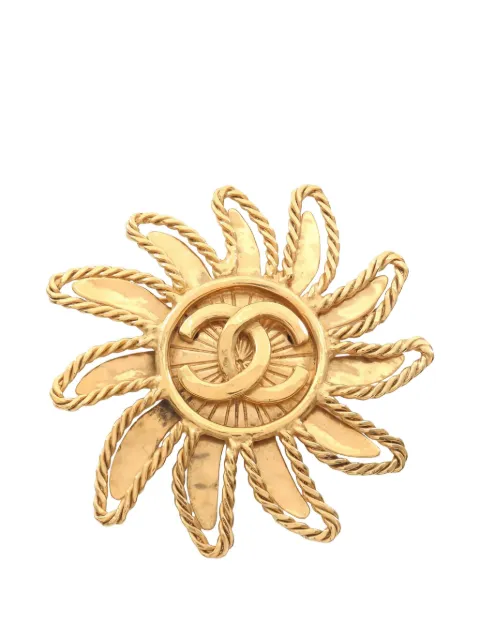 CHANEL Pre-Owned 1986-1988 Coco Mark sun-motif brooch