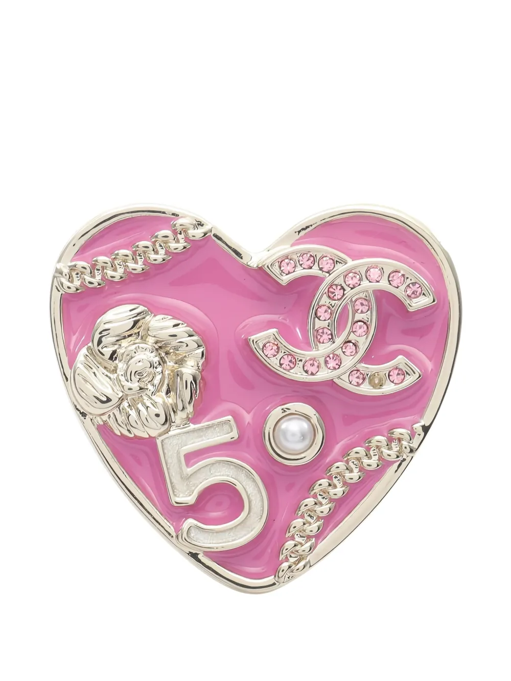 CHANEL Pre-Owned 1986-1988 Coco Mark Camellia brooch - ゴールドトーン CHANEL Pre-Owned 1986-1988 Coco Mark Camellia brooch - ゴールドトーン