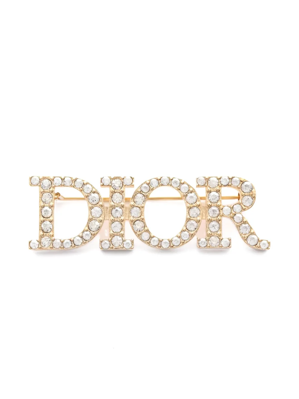 Christian Dior Pre-Owned rhinestone-embellished brooch | Gold | Image 1