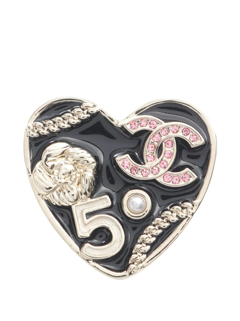 CHANEL Pre-Owned 1986-1988 Coco Mark Camellia brooch - ゴールドトーン CHANEL Pre-Owned 1986-1988 Coco Mark Camellia brooch - ゴールドトーン