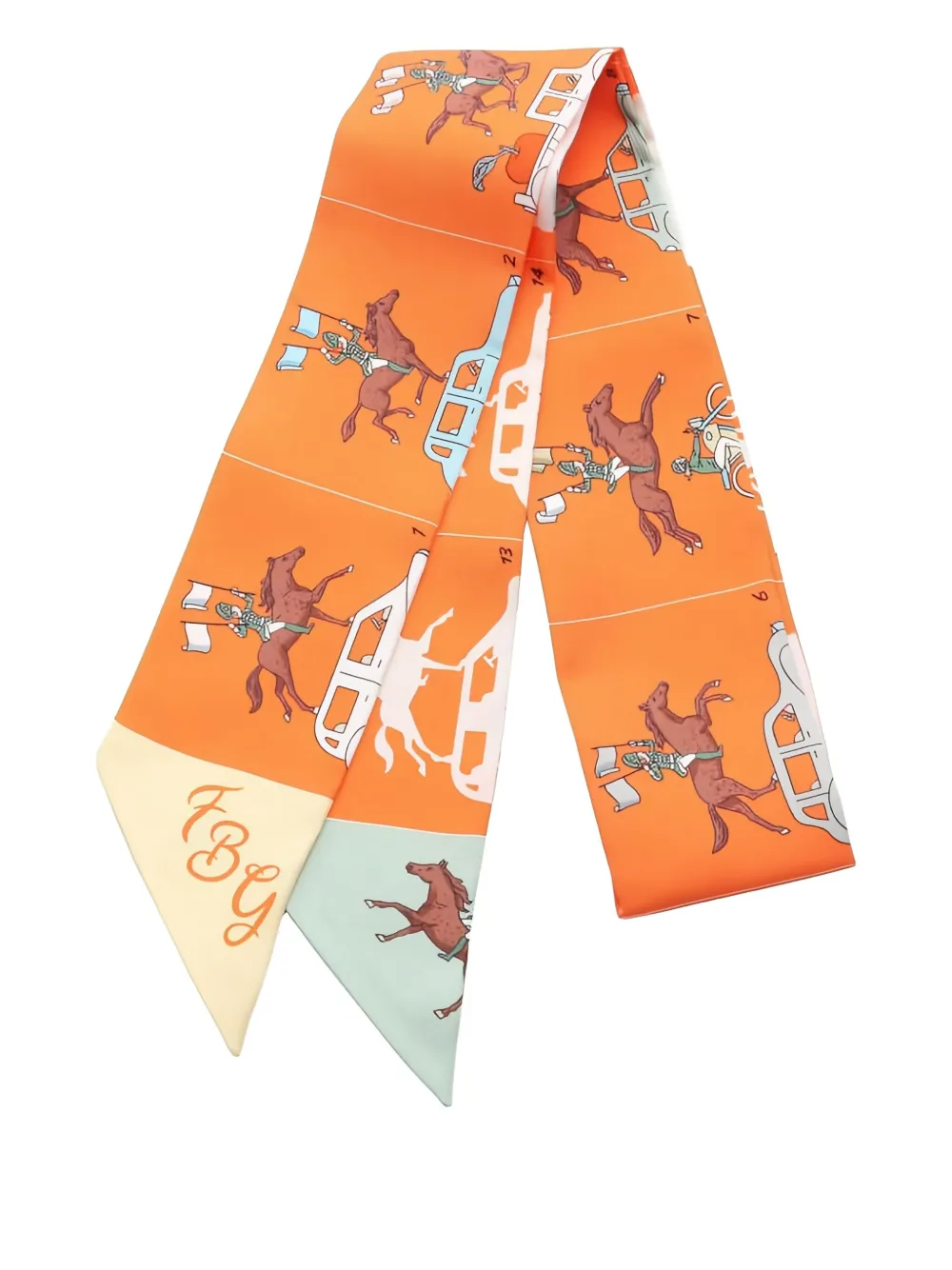 Hermès Pre-Owned 10's Parade ribbon scarf | Orange | Image 1