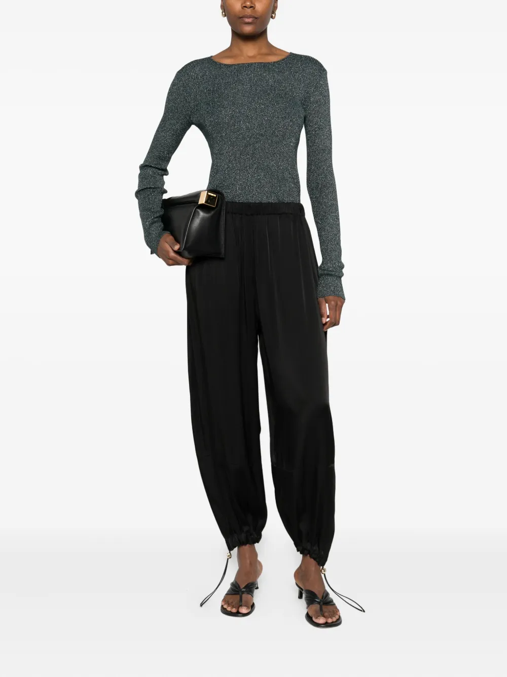 Patrizia Pepe Cut-out Detailing Sweater In Green