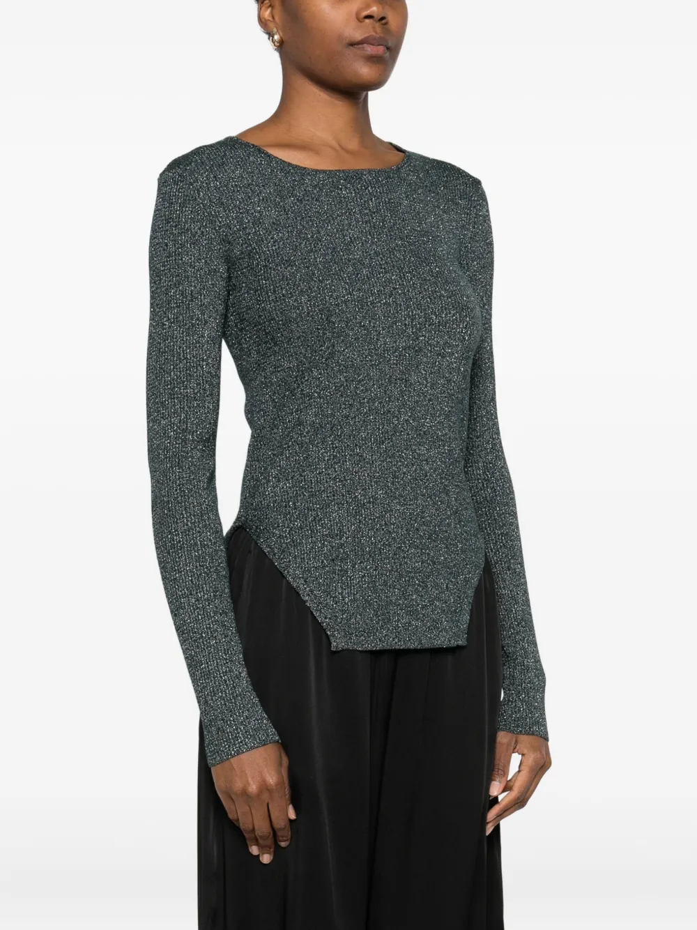 Patrizia Pepe Cut-out Detailing Sweater In Green