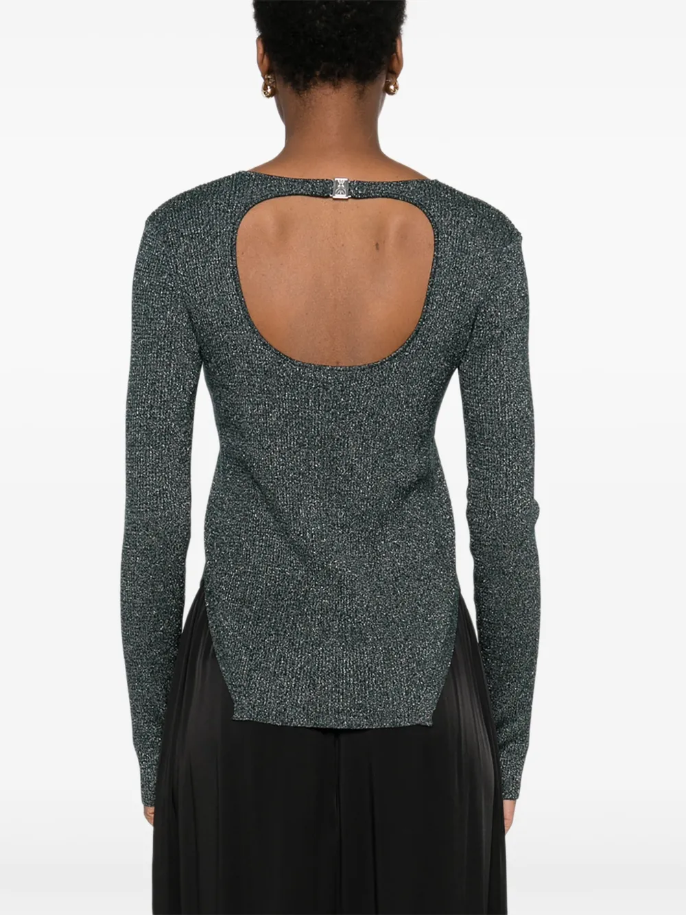 Patrizia Pepe Cut-out Detailing Sweater In Green