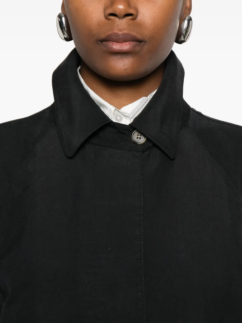 The Row Belted Single-breasted Coat In Black