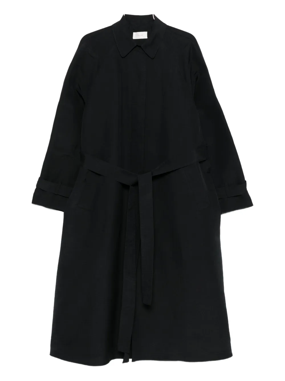 The Row Belted Single-breasted Coat In Black