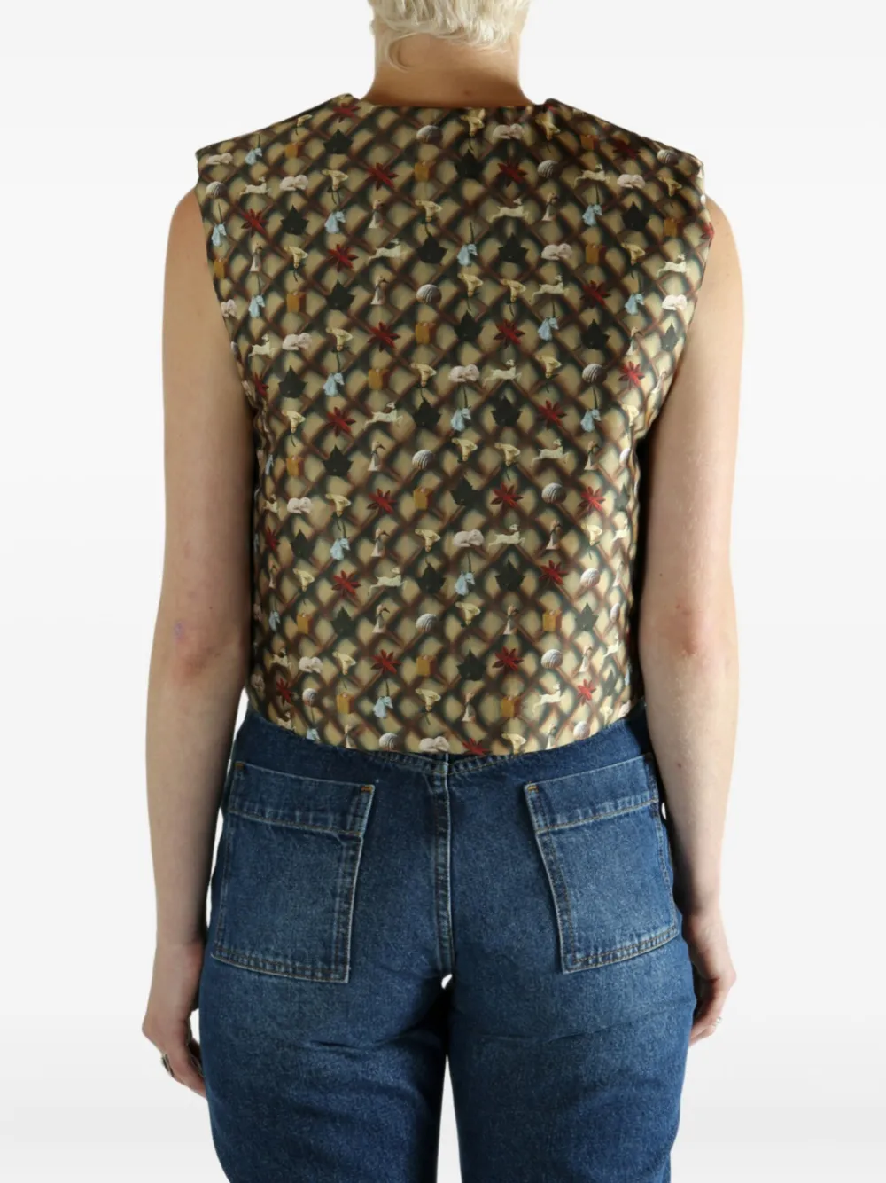 Yassmin Saleh Round-neck Top In Brown