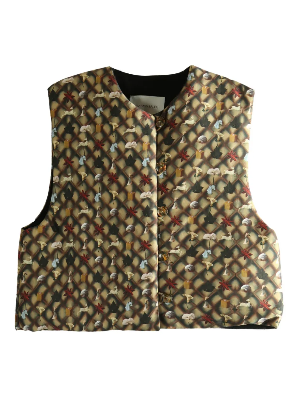 YASSMIN SALEH round-neck top | Brown | Image 1