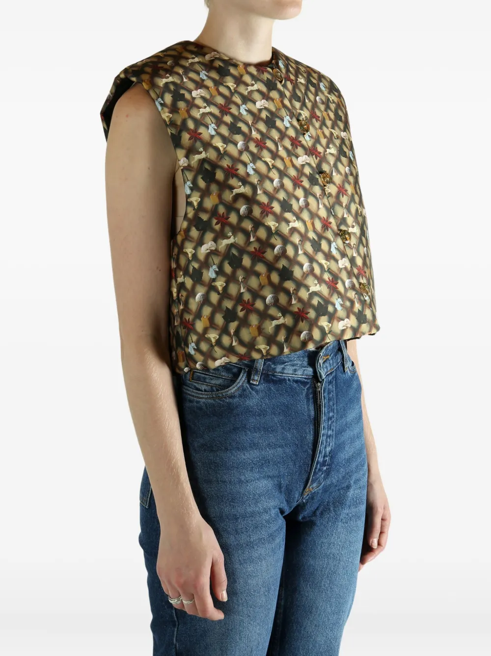 Yassmin Saleh Round-neck Top In Brown