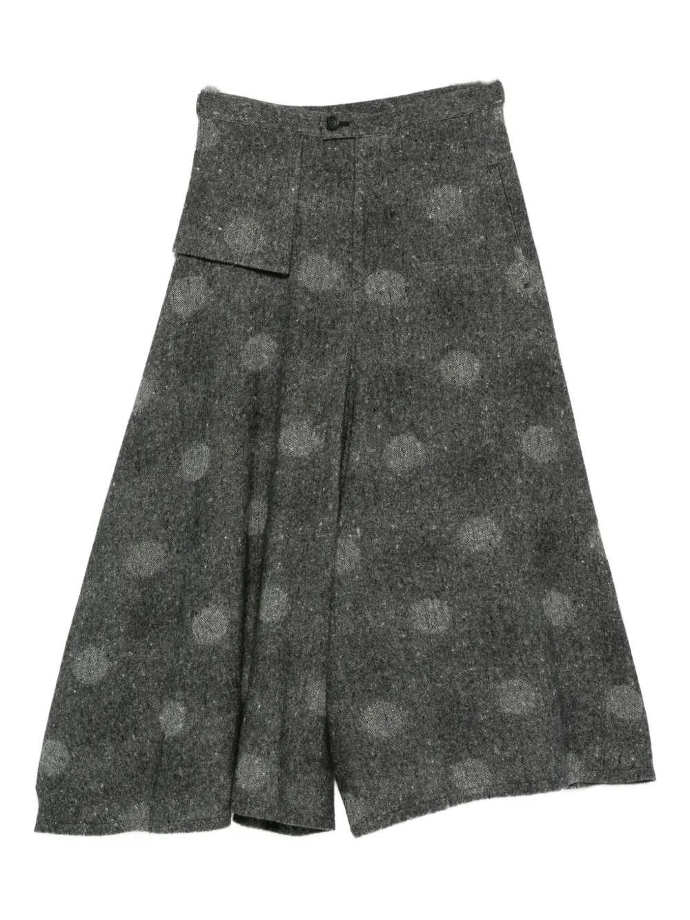 Yohji Yamamoto Polka-dot Skirt In Gray
