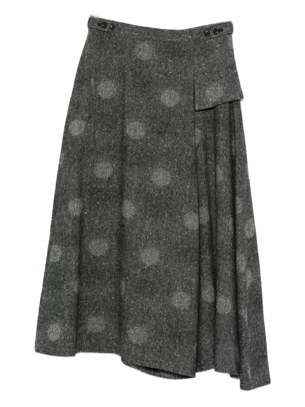 Yohji Yamamoto Polka-dot Skirt In Gray