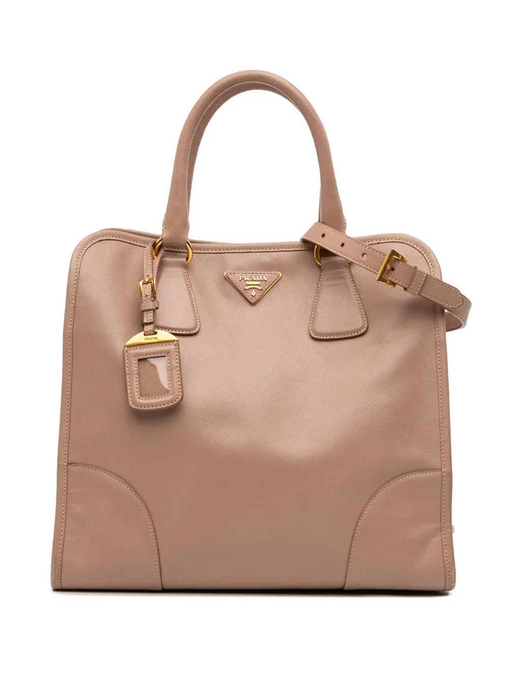 Prada Pre-Owned 2000-2025 Saffiano Lux Shopping Tote satchel - ブラウン Prada Pre-Owned 2000-2025 Saffiano Lux Shopping Tote satchel - ブラウン