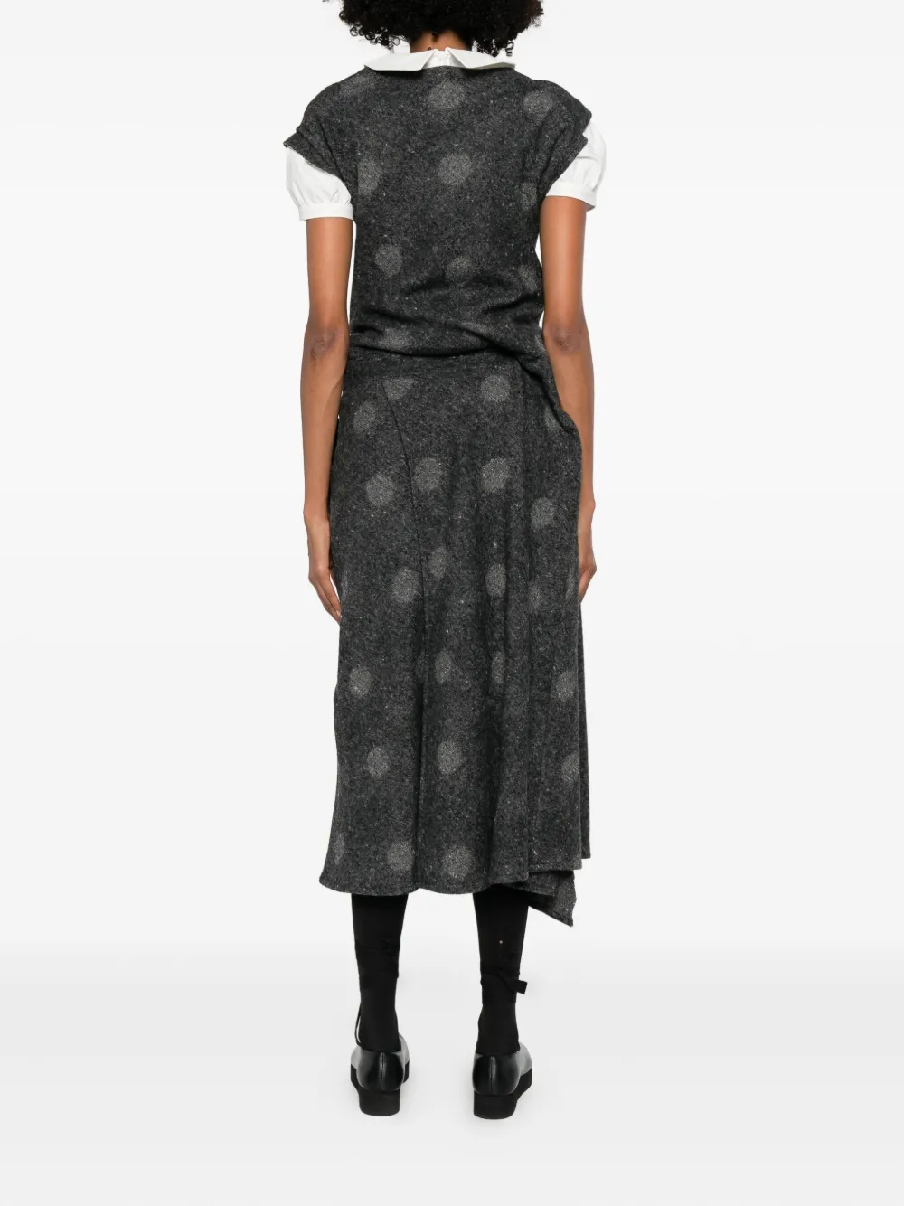 Yohji Yamamoto Polka-dot Dress In Black