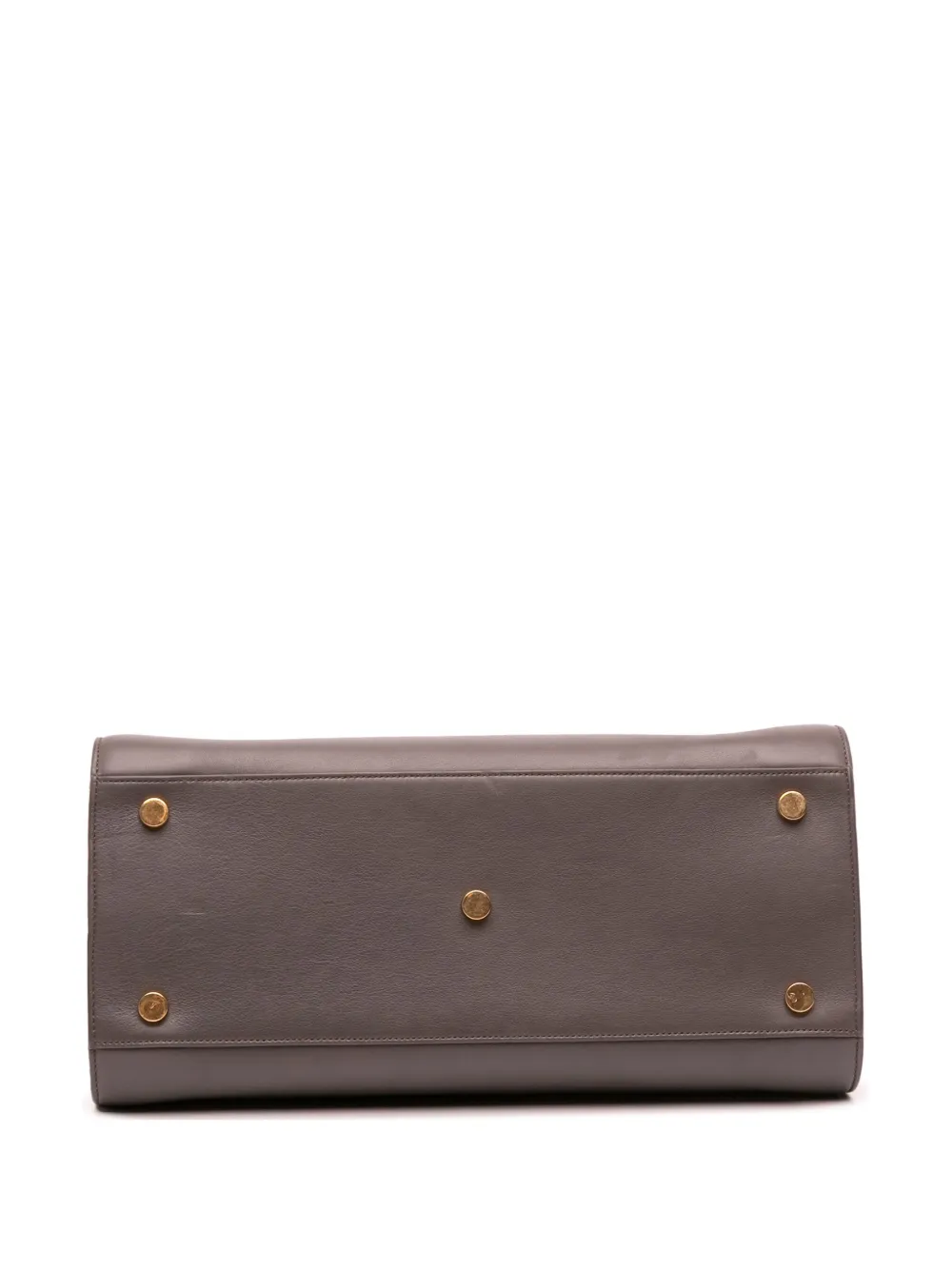 Pre-owned Saint Laurent 2014 Small Leather Sac De Jour Satchel In Gray