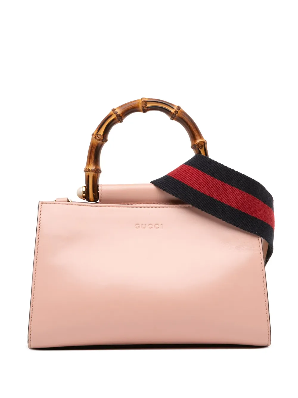 Gucci Pre-Owned 2016-2025 Mini Leather Bamboo Nymphaea satchel - ピンク Gucci Pre-Owned 2016-2025 Mini Leather Bamboo Nymphaea satchel - ピンク