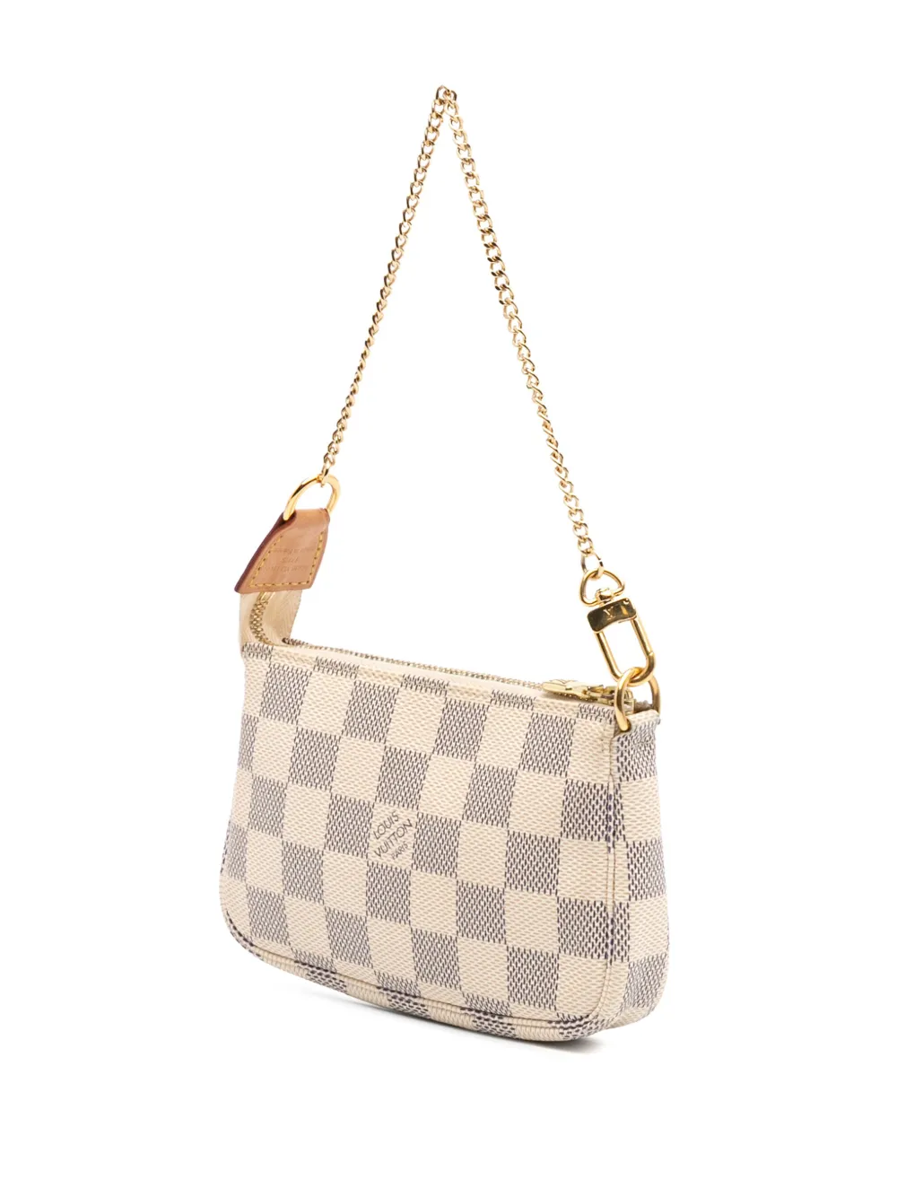Pre-owned Louis Vuitton 2020 Damier Azur Mini Pochette Accessoires Handbag In White