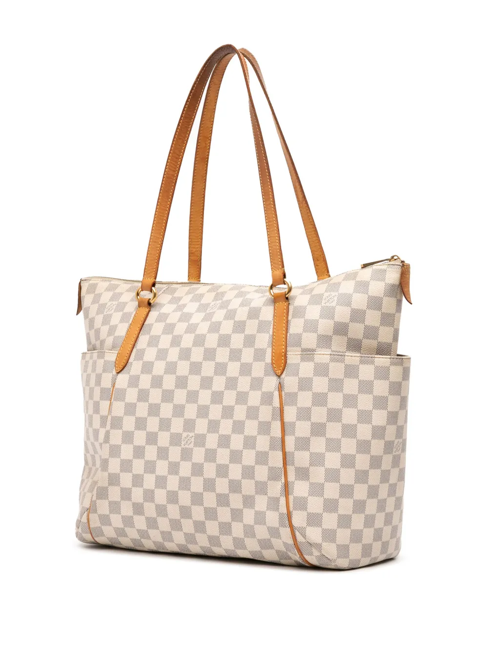 Pre-owned Louis Vuitton 2010 Damier Azur Totally Gm Shoulder Bag In White