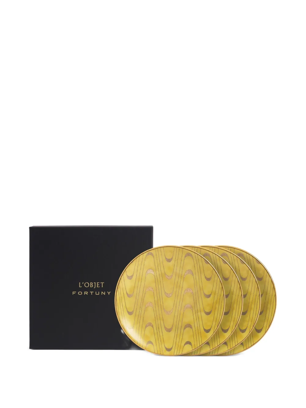 L'objet Fortuny Apollo Canape Plates (set Of Four) In Gold