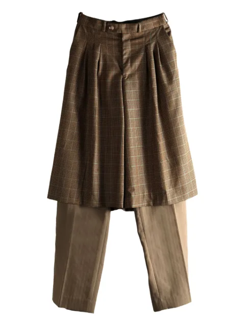Late for Work houndstooth pleated trousers