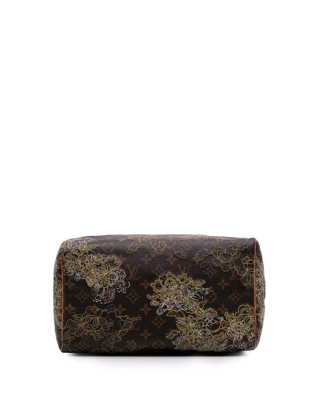 Pre-owned Louis Vuitton 2007 Monogram Dentelle Speedy 30 Boston Bag In Brown