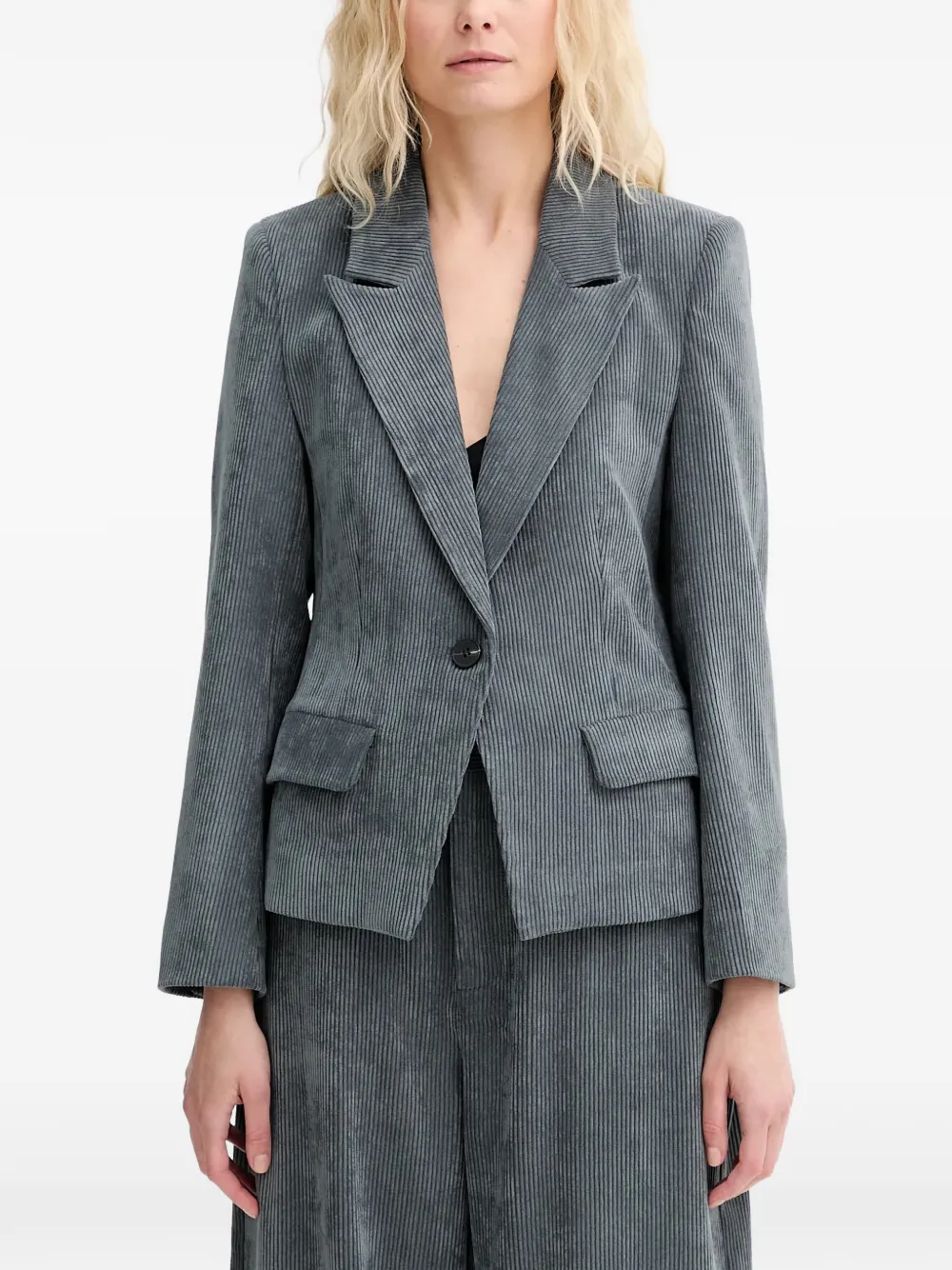 MUNTHE Lawo corduroy notched blazer - Grau
