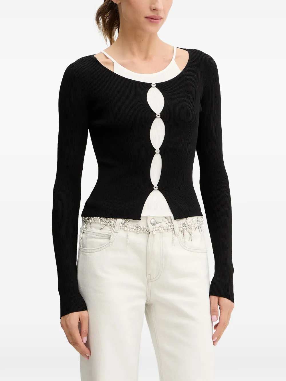 Miss Sixty long-sleeve cut-out cardigan - Nero