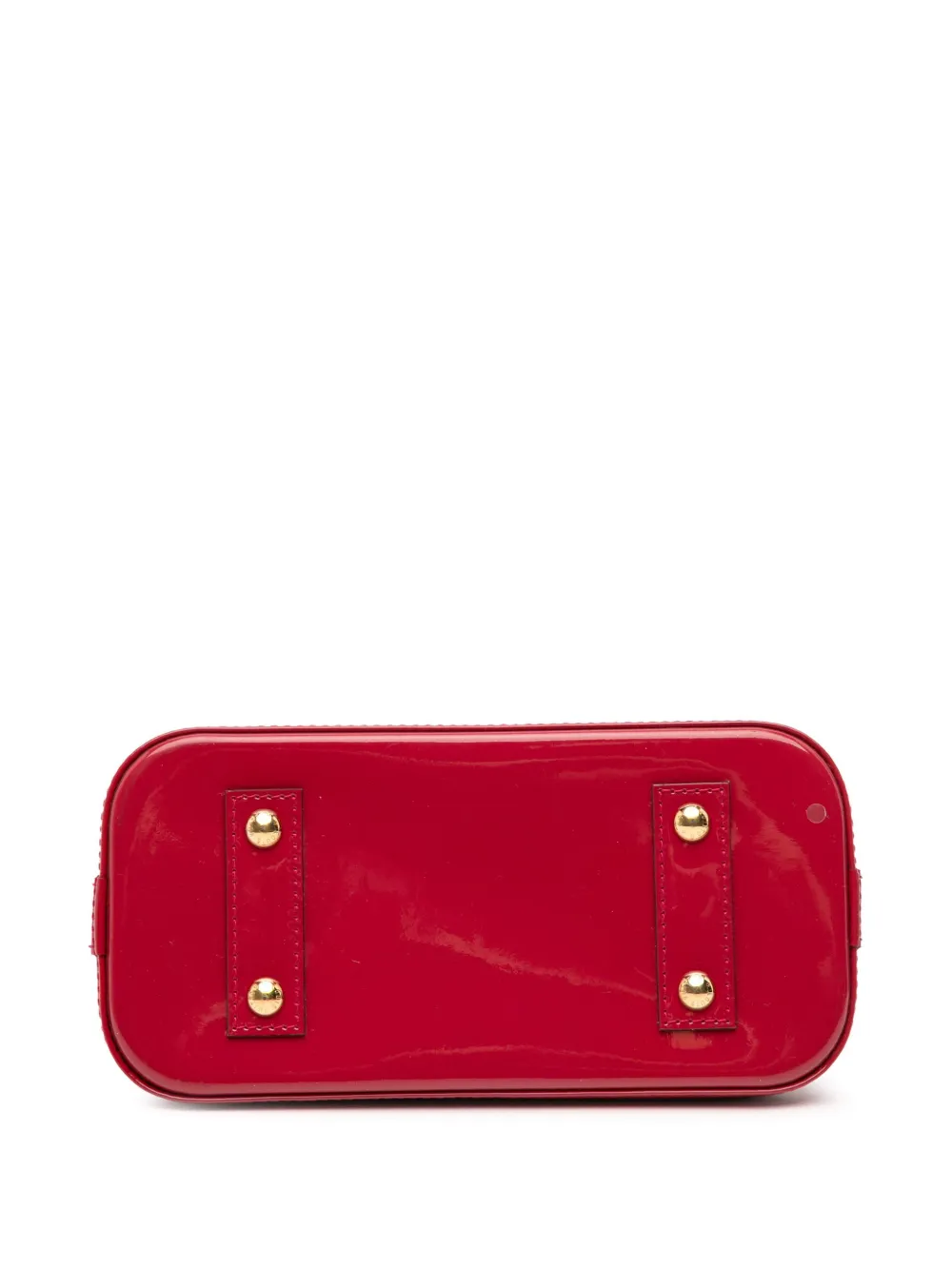 Pre-owned Louis Vuitton 2013 Monogram Vernis Alma Bb Satchel In Red