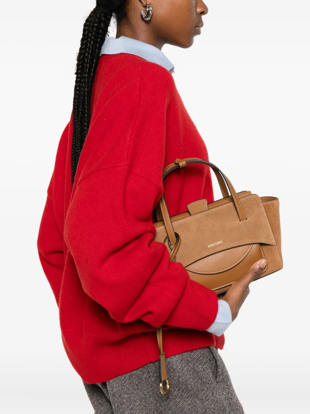 HIDESINS Suède shopper - Bruin