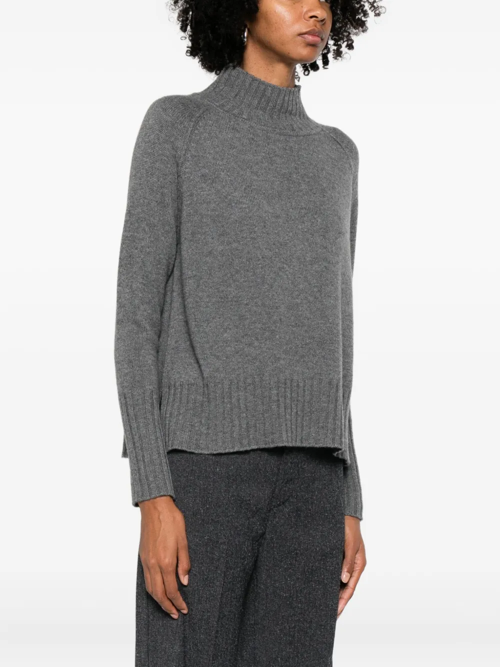  Beyou High-neck Cashmere Sweater - Grey 