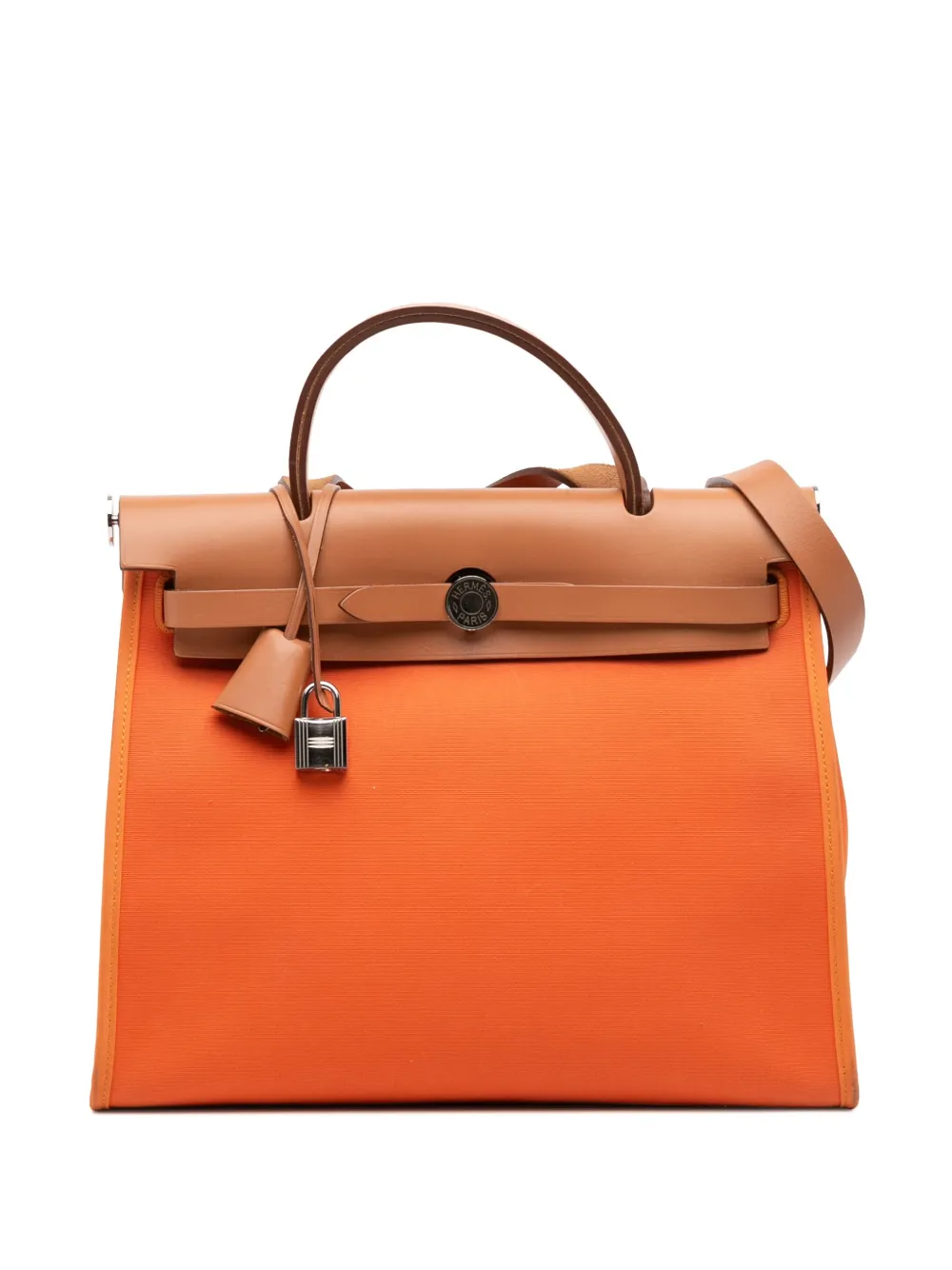 Hermès Pre-Owned 2015 Toile Herbag Zip 31 satchel - オレンジ Hermès Pre-Owned 2015 Toile Herbag Zip 31 satchel - オレンジ