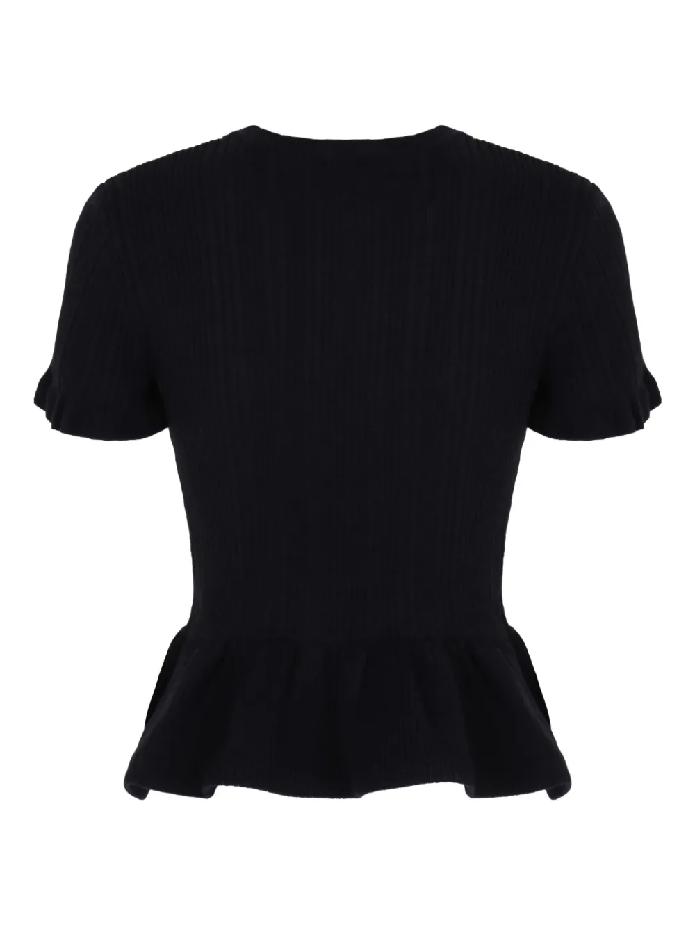 Self-Portrait buttoned ruffled top - Blauw