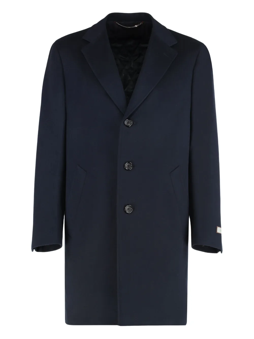 Canali Long-sleeved Coat In Blue