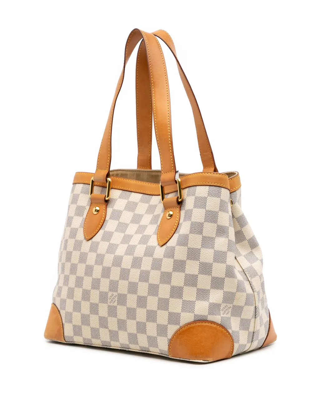 Pre-owned Louis Vuitton 2017 Damier Azur Hampstead Pm Tote Bag In White