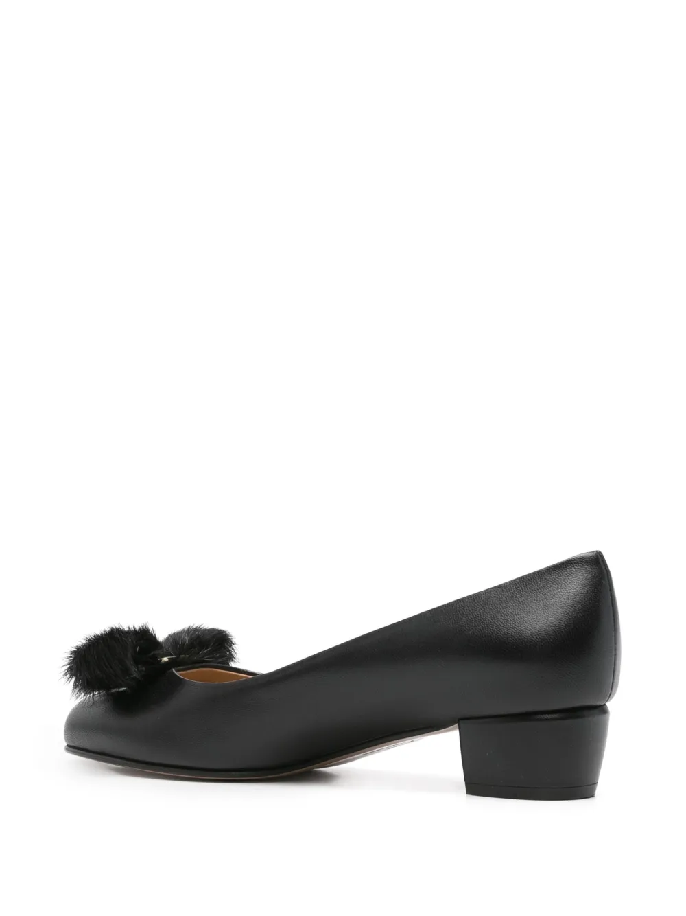 Ferragamo 30mm leather ballet flats Zwart