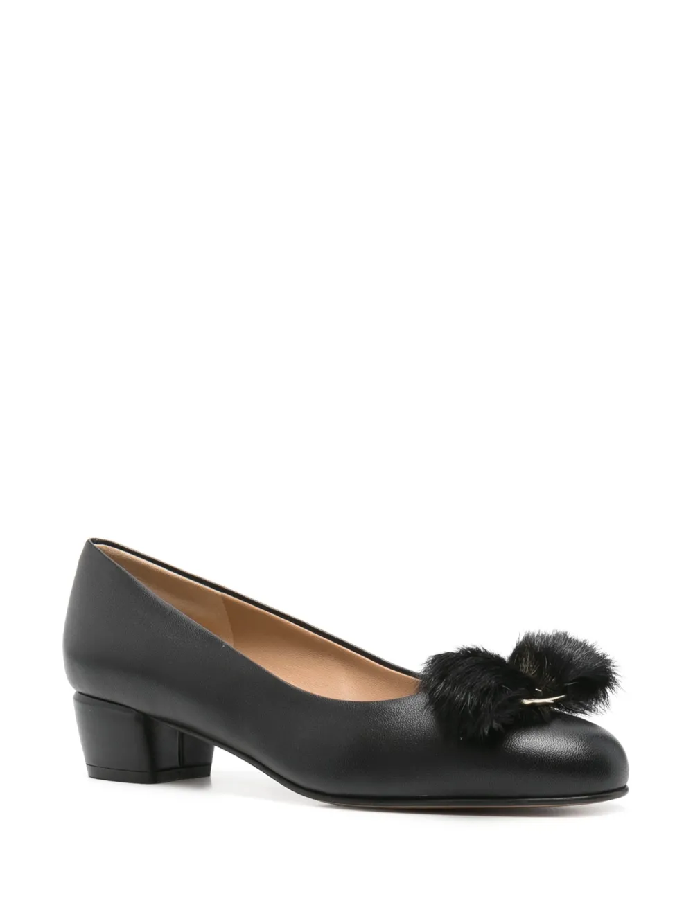 Ferragamo 30mm leather ballet flats Zwart