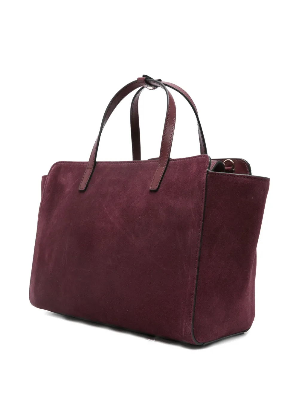 Hidesins Medium Flap Suede Tote Bag In Red
