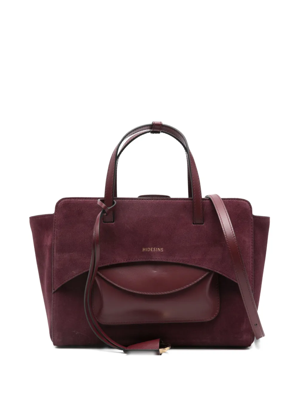 HIDESINS sac cabas médium en daim Flap | rouge | Image 1