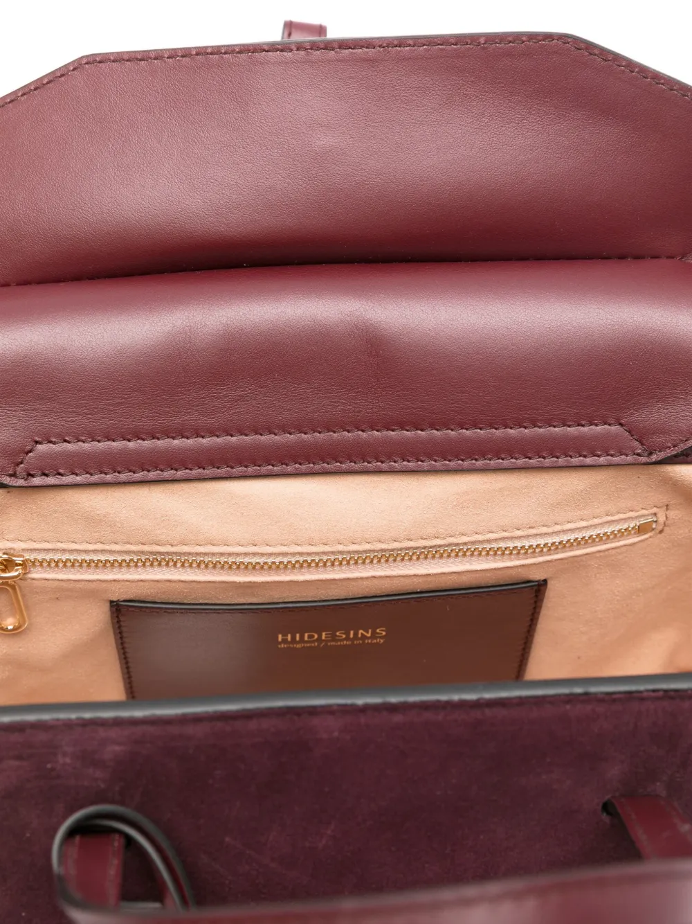 Hidesins Medium Flap Suede Tote Bag In Red