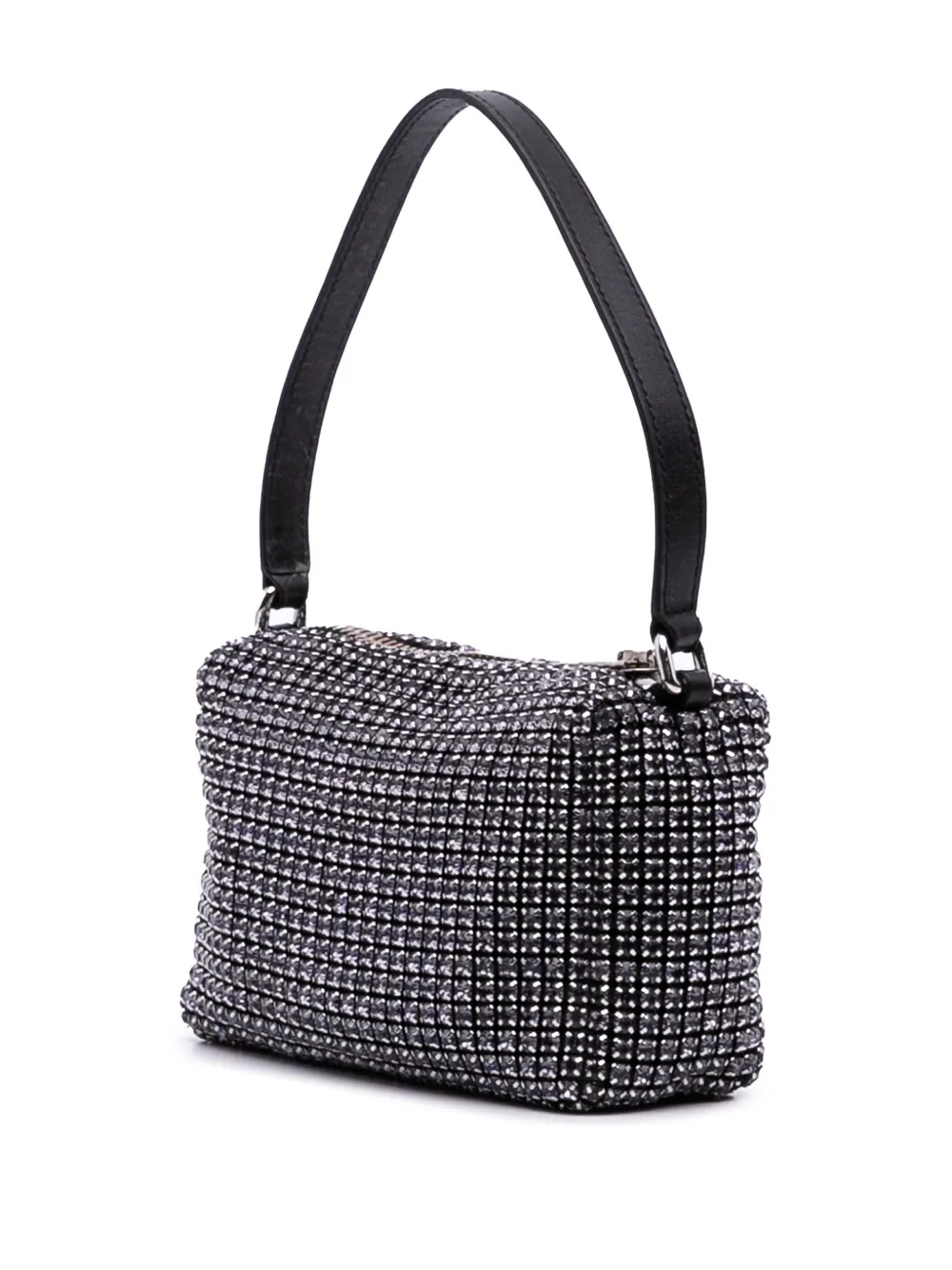 Pre-owned Alexander Wang 2010-2025 Mesh Crystal Heiress Pouch Handbag In Black