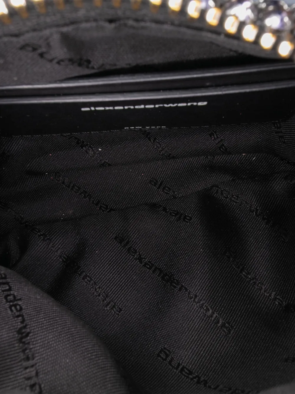 Pre-owned Alexander Wang 2010-2025 Mesh Crystal Heiress Pouch Handbag In Black