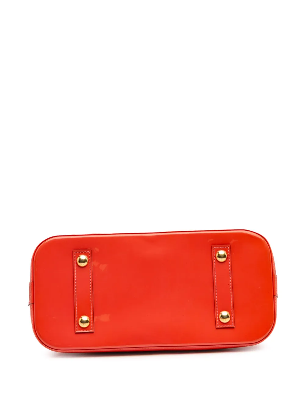 Pre-owned Louis Vuitton 2014 Monogram Vernis Alma Pm Satchel In Orange