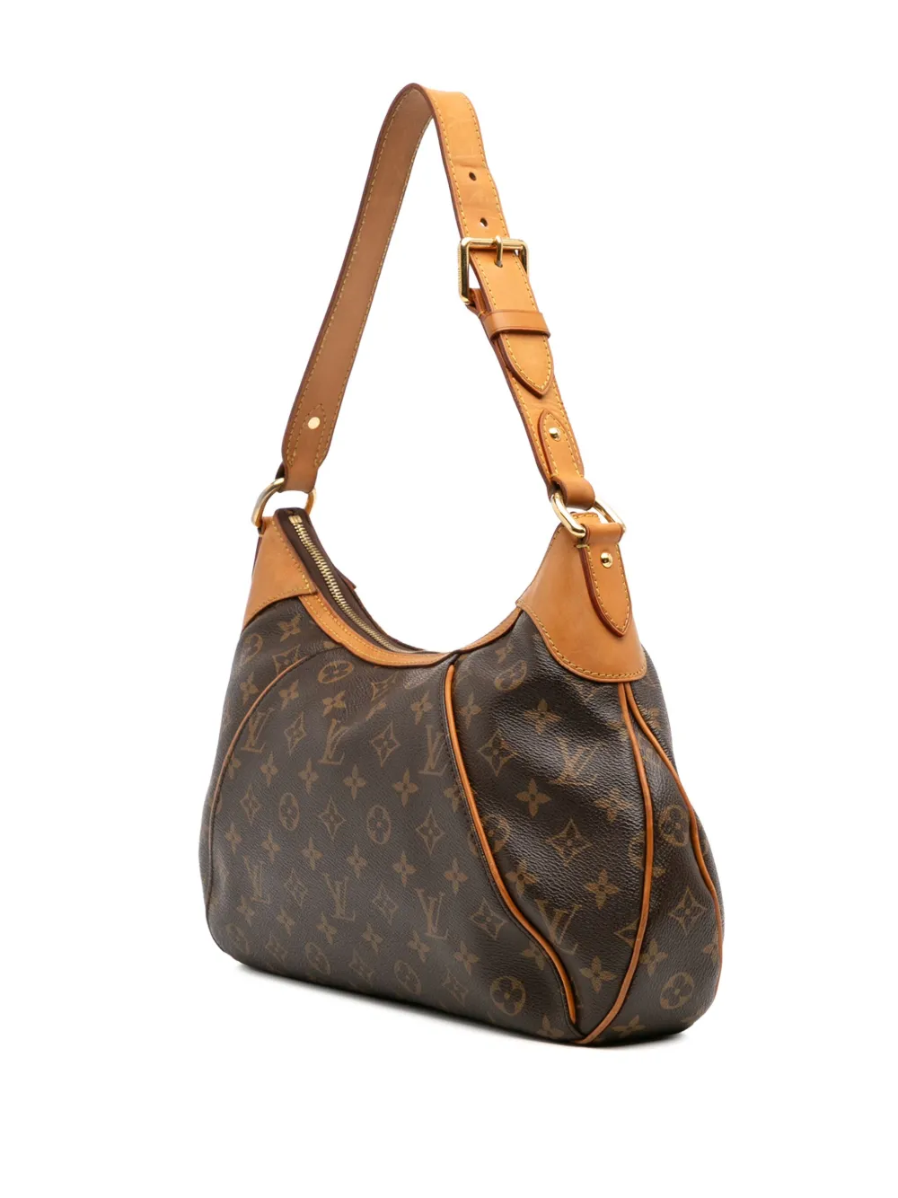 Pre-owned Louis Vuitton 2011 Monogram Thames Gm Shoulder Bag In Brown