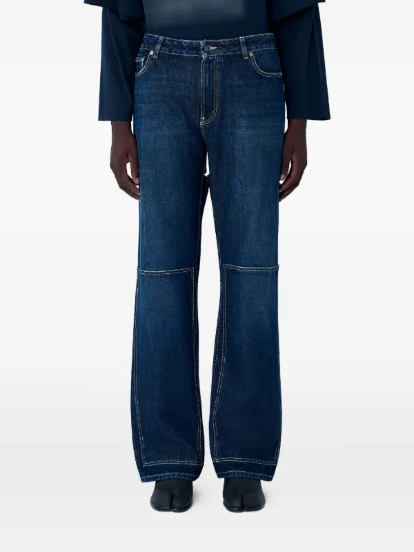 Jean Paul Gaultier Cut-out Cotton Jeans in Blue
