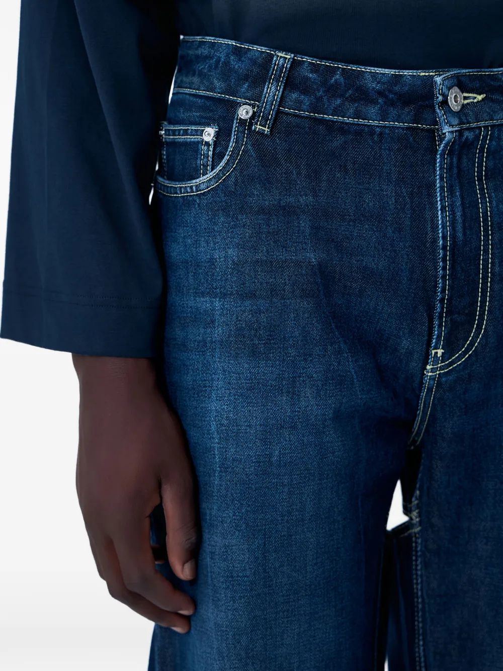 cut-out cotton jeans